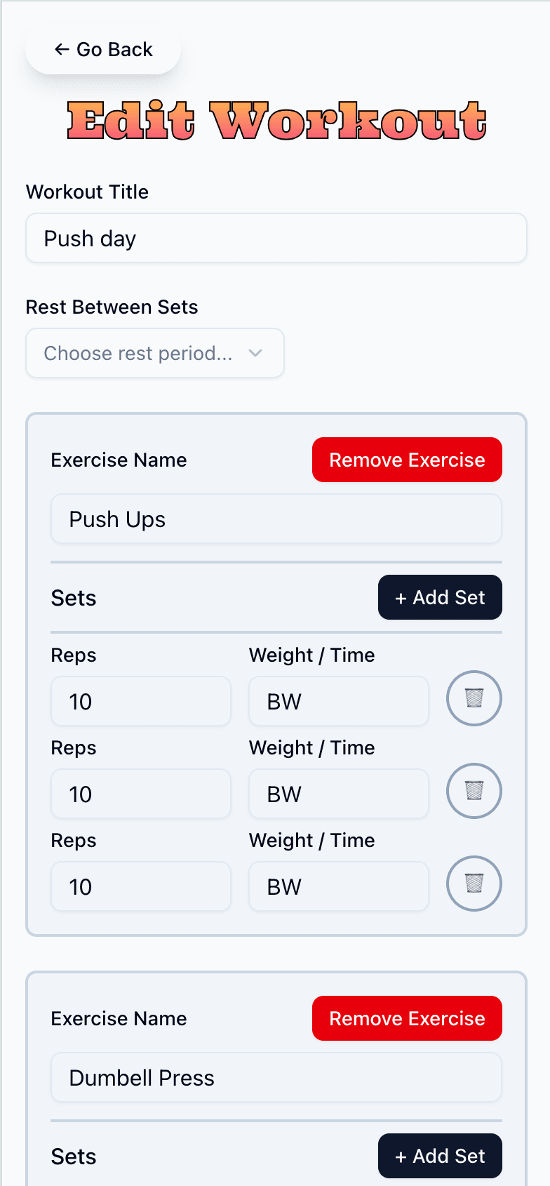 ForkWorkout Demo